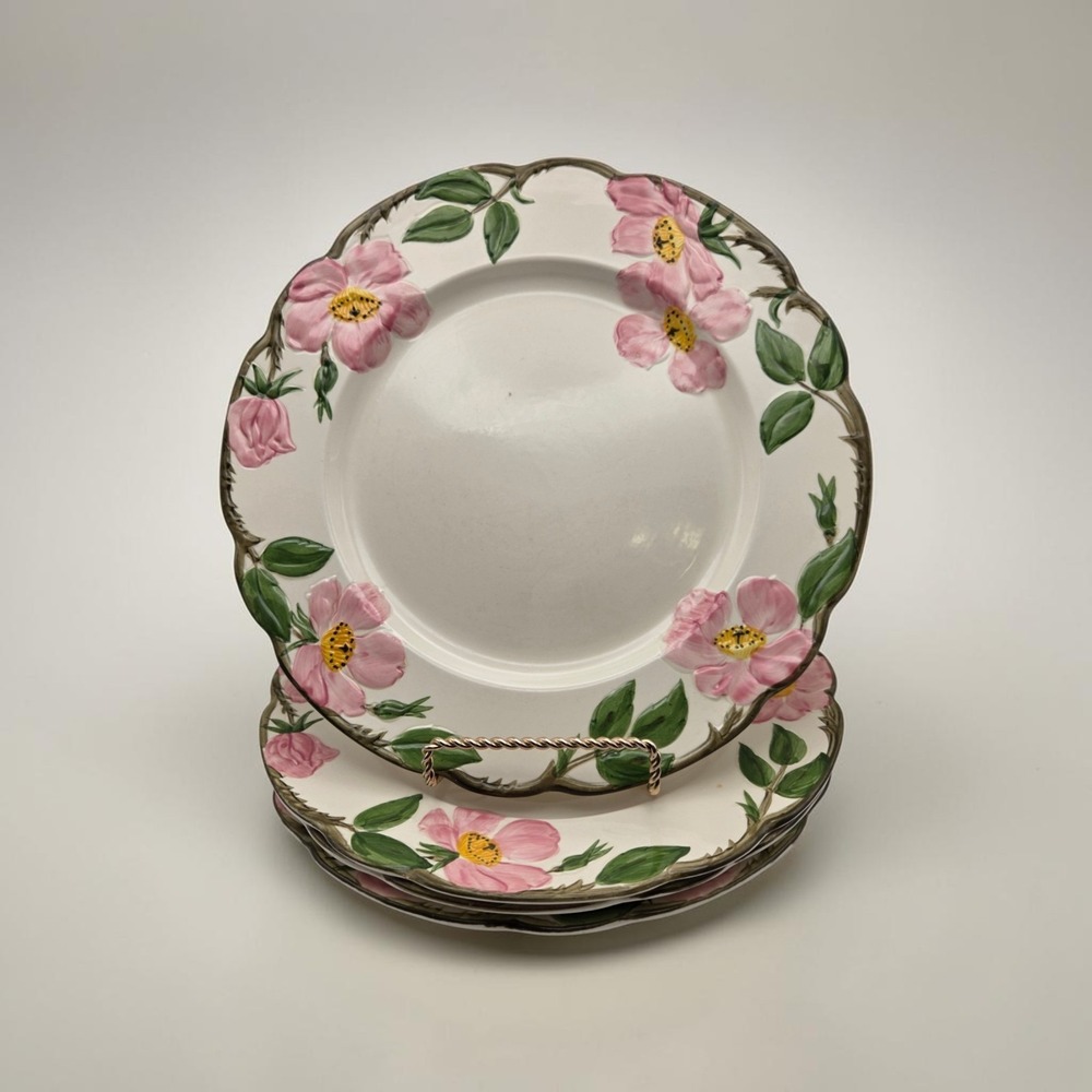 Set Of 4 Vintage Franciscan Desert Rose Dinner Plates Made In California, USA